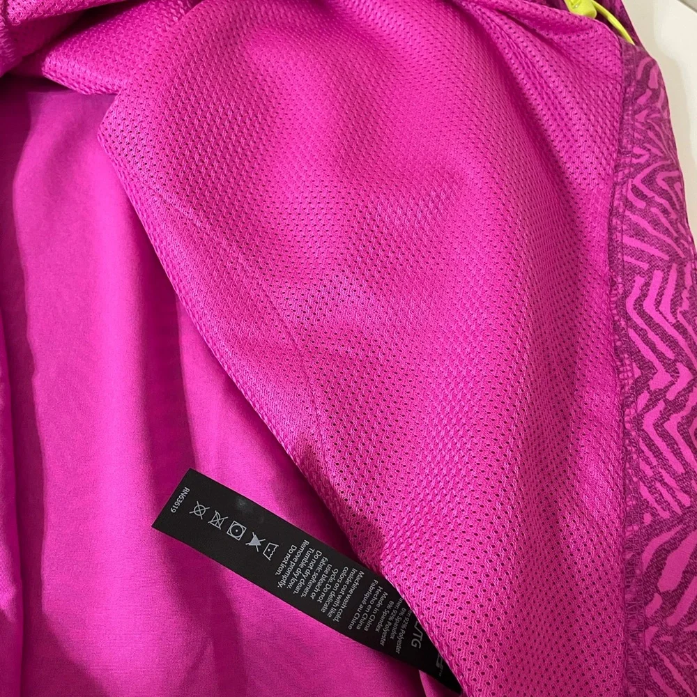 HIND Running Womens Pink/Purple Quarter Zip Windbreaker Hoodie Sz XL